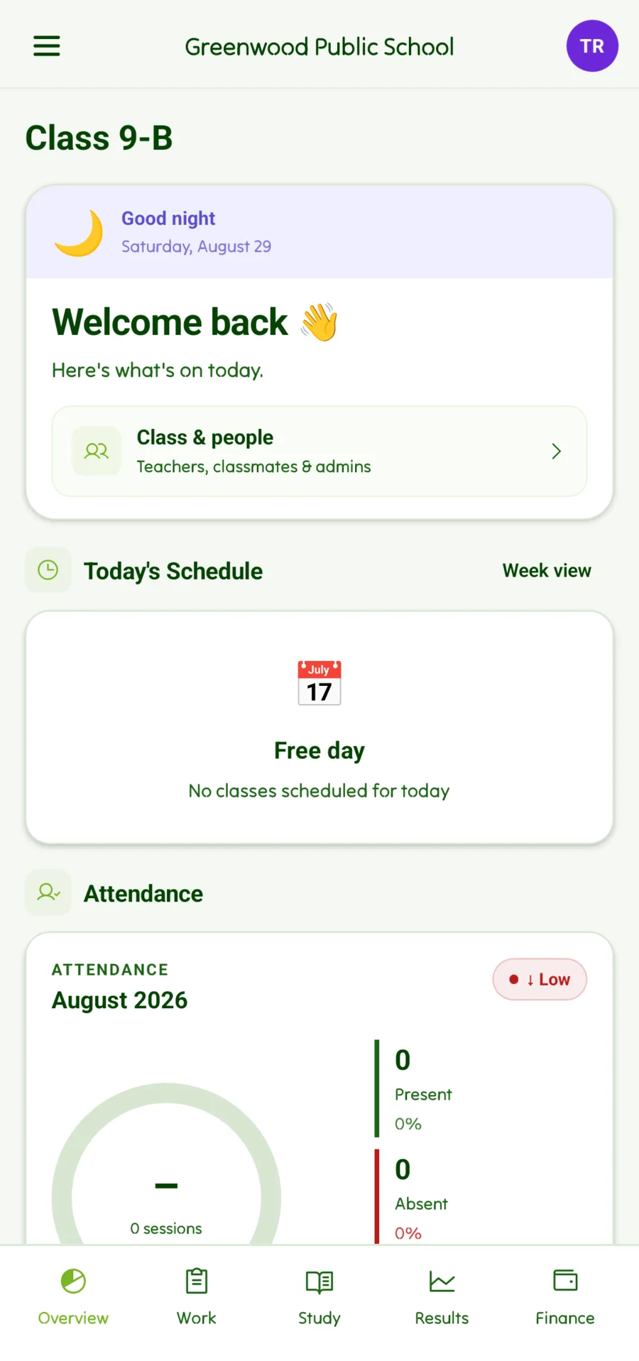 Knwdle Connect mobile app — the student dashboard